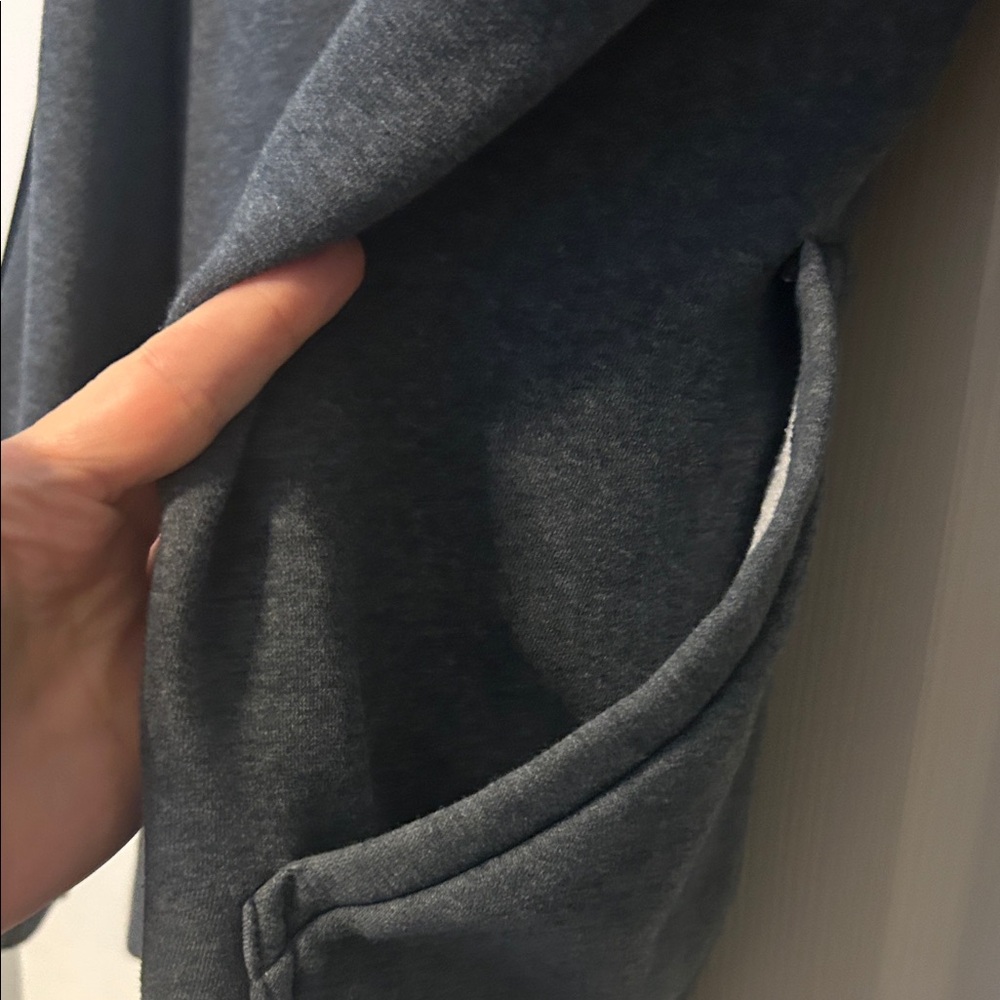 Adidas Charcoal Hoodie with Black Stripes - Picture 4 of 4